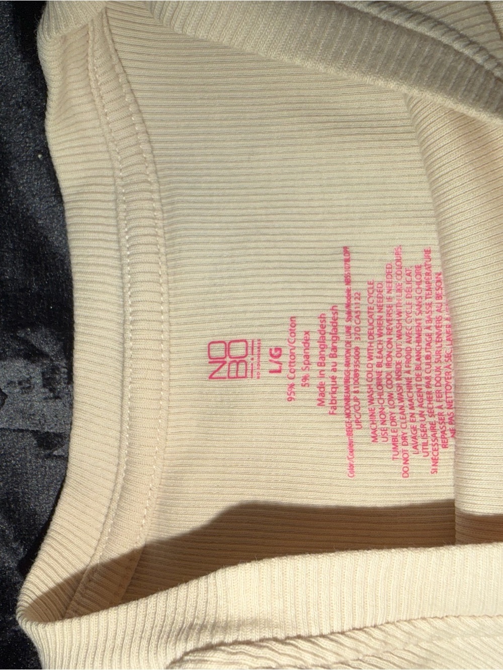 HOBO Cream Ribbed Tank with Subtle Chest Graphic - Picture 3 of 3